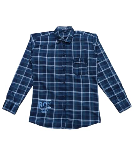 Image of The Tinge Boy's Casual Regular Fit Cotton Blend Ckeckered Shirt for Boys|Boy's Shirt|Boy's Casual Shirt