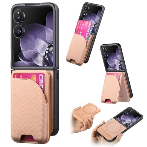 ZORSOME Kompatybilne z Xiaomi Mix Flip 2 w 1, zdejmowany portfel, pełne pokrycie, odporne na wstrząsy etui ochronne ze stojakiem, różowe
