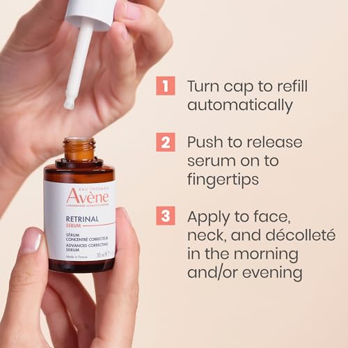 Eau Thermale Avene Avène RetrinAL Advanced Correcting Serum with Hyaluronic Acid & Niacinamide & Bakuchiol that firms, plumps & renews skin, Visibly minimize the appearance of fine lines & wrinkles, 1 Fl Oz