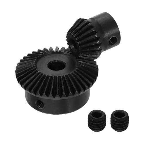 QUARKZMAN 2 Stück Kegelradsatz 1 Modul 1:2 (20Z/40Z) Gehärteter Stahl Geradkegelrad 90 Grad Lenkmotorgetriebe (5mm/8mm Bohrung)