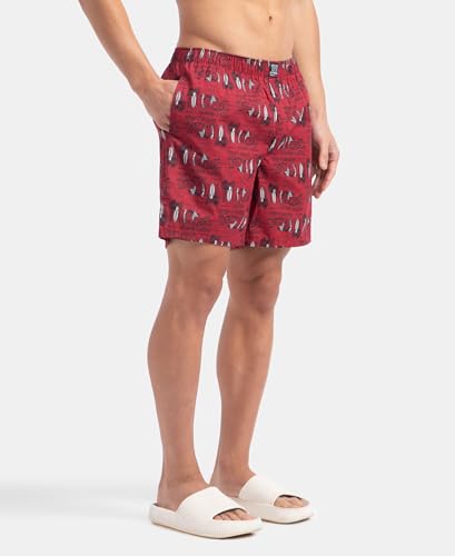 Image of Jockey US57 Men Super Combed Mercerized Cotton Woven Printed Boxer Shorts with Side Pockets (Pack of 2, Prints May Vary)