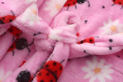 Image of Kids Hooded Bathrobe Girls Soft Plush Hooded Flannel Pajamas Sleepwear Boys Spa Robe