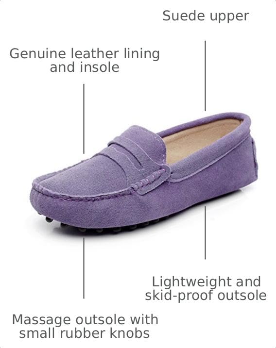 Image of ANUFER Women's Classic Suede Penny Loafers Comfort Handmade Slipper Moccasins