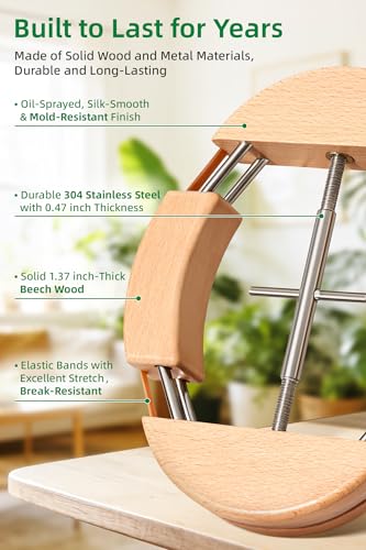 Image of Cowboy Hat Stretcher for Fitted Hats Large Size Cowboy Hat Stretcher 4-Way Extender Thick Beech Wood Hat Shaper for Baseball Jack Caps Fedora Hats Expander Easy to Stretch with Handle 21.6-26.7in