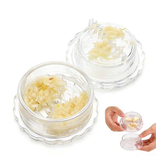 Eastrise Rotary Garlic Twist Crusher Mincer - 18 Gear Teeth Large Capacity Leak-Proof Design Easy Twist to Mince Garlic No Mess No Flying Cloves Dishwasher Safe (1)