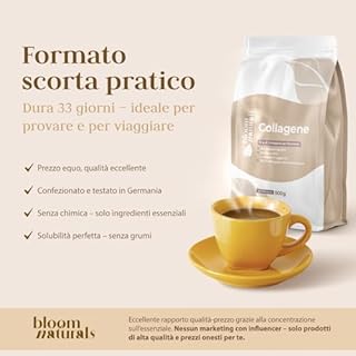 Collagene in Polvere 500g - 15g per Porzione, Collagene Idrolizzato Puro e Neutro - 33 Porzioni - Collagen Bovino, Peptidi di Collagen - Prodotto in Germania