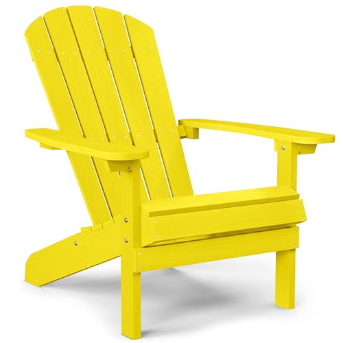 YEFU Adirondack Chair Weather Resistant, Outdoor Chair for Patio, Yellow