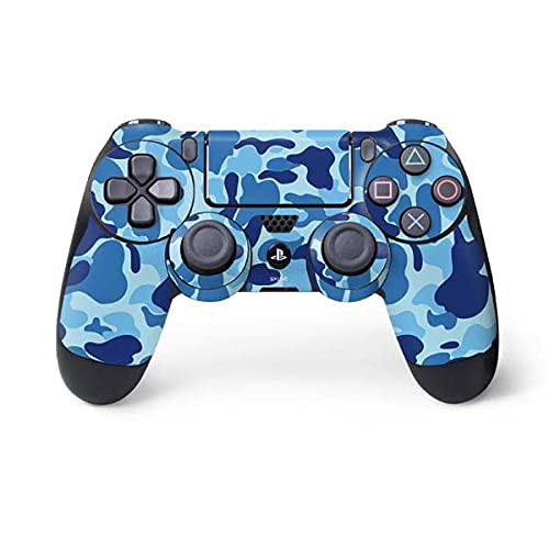 Skinit Decal Gaming Skin Compatible with PS4 Controller - Light Blue Street Camo Design
