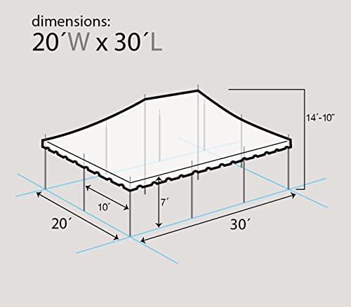 TentandTable 20' x 30' Premium Canopy Pole Tent | White | Indoor/Outdoor | 60-120 Person Capacity | for Parties, Weddings, and Events | Commercial and Residential Use