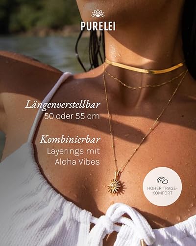 Purelei Sun Kette (Gold) – Halskette Damen aus langlebigem Edelstahl – Ansicht 6