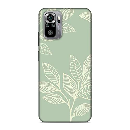 Image of Printed Mobile Back Hard Case Cover for Xiaomi Redmi Note 10 / Xiaomi Redmi Note 10S | Leaves, Sketch, White Leaves A-2192