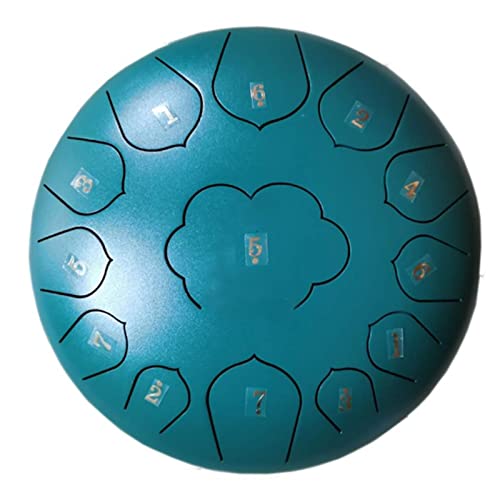 Steel Tongue Drum Ethereal Drum, instrumento de percusión Handpan Drum 13 notas, 12 pulgadas con mazos y anillos para dedos, color E miniatura 1