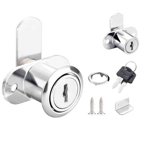 Qrity 1 Piezas Cerradura de Muebles, Cerradura de Seguridad para Gabinete con Llave, Cerradura para Buzón de Puerta Sencilla, Diámetro del Cilindro: 19MM