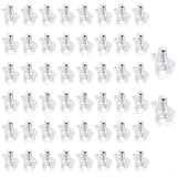 babominimer Supporti trasparenti per mensole per armadietti, confezione da 50 pezzi, staffe in plastica con perno in metallo per armadio da cucina, scarpiera, cassettiera e ripiano in vetro, 11 x 17