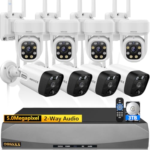 (Auto-Tracking & 2-Way Audio) PTZ WiFi Outdoor Security Camera Sy...