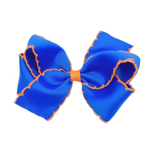 Pinzas para cabello con moño de 4.7 pulgadas para niñas, color verde, azul royal y azul cielo miniatura 4