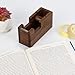 Buqoo Walnut Wood Tape Dispenser with Built-in Pen Holder – All-in-One Desk Organizer for Office/Home School