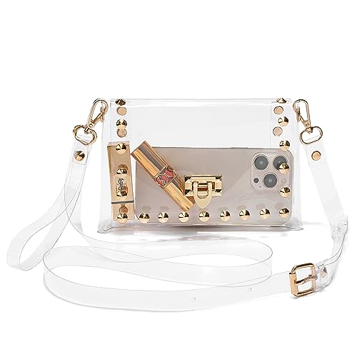 Small Clear Purse Stadium Approved for Women,Cute Clear Crossbody Bag for Sports Event,Concert,Gameday