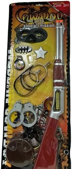 SDMAX Special Mission 8-Piece Cowboy Western Toy Gun Set, Complete Detailed Toy Guns And Accessories For Creative Play, Immerse In Wild West Adventure, Durable And Sturdy Game For Kids