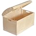 Produktbild Creative Deco Große Holztruhe Holzkiste Truhenbank Piratentruhe | 56,5 x 33 x 36,5 cm | Schatztruhe mit Deckel und Griffen | Unbehandelt Piraten Kasten | Holzbox Kiste Spielzeugkiste Truhe Holz