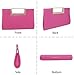 JUBOO PARADISE Hot Pink Clutch Purse Vegan Leather Evening Bag Ladies Fashion Formal Casual Bridal Crossbody PU Handbag for Women Wedding Party