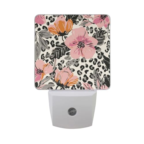 Lámpara de noche con sensor LED rosa y naranja miniatura 7