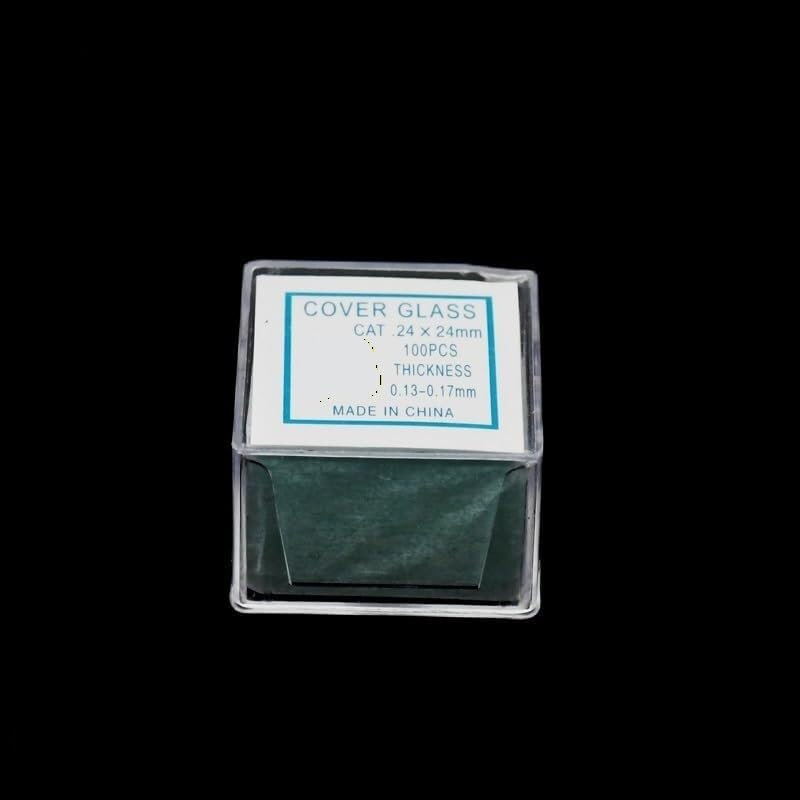 Szklana osłona mikroskopu 24 x 24 mm, grubość 0,13-0,17 mm, 1000 szt. kwadratowych nakładek do użytku laboratoryjnego, idealna do badań naukowych i eksperymentów