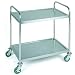 Produktbild APS Servierwagen, Transportwagen, Servierwagen mit zwei Böden, B x T x H: 91 x 59 x 93 cm, Abstand zwischen den Borden ca. 56 cm, 4 Lenkrollen, davon 2 feststellbar, Trolley mit Tragfähigkeit 80 kg