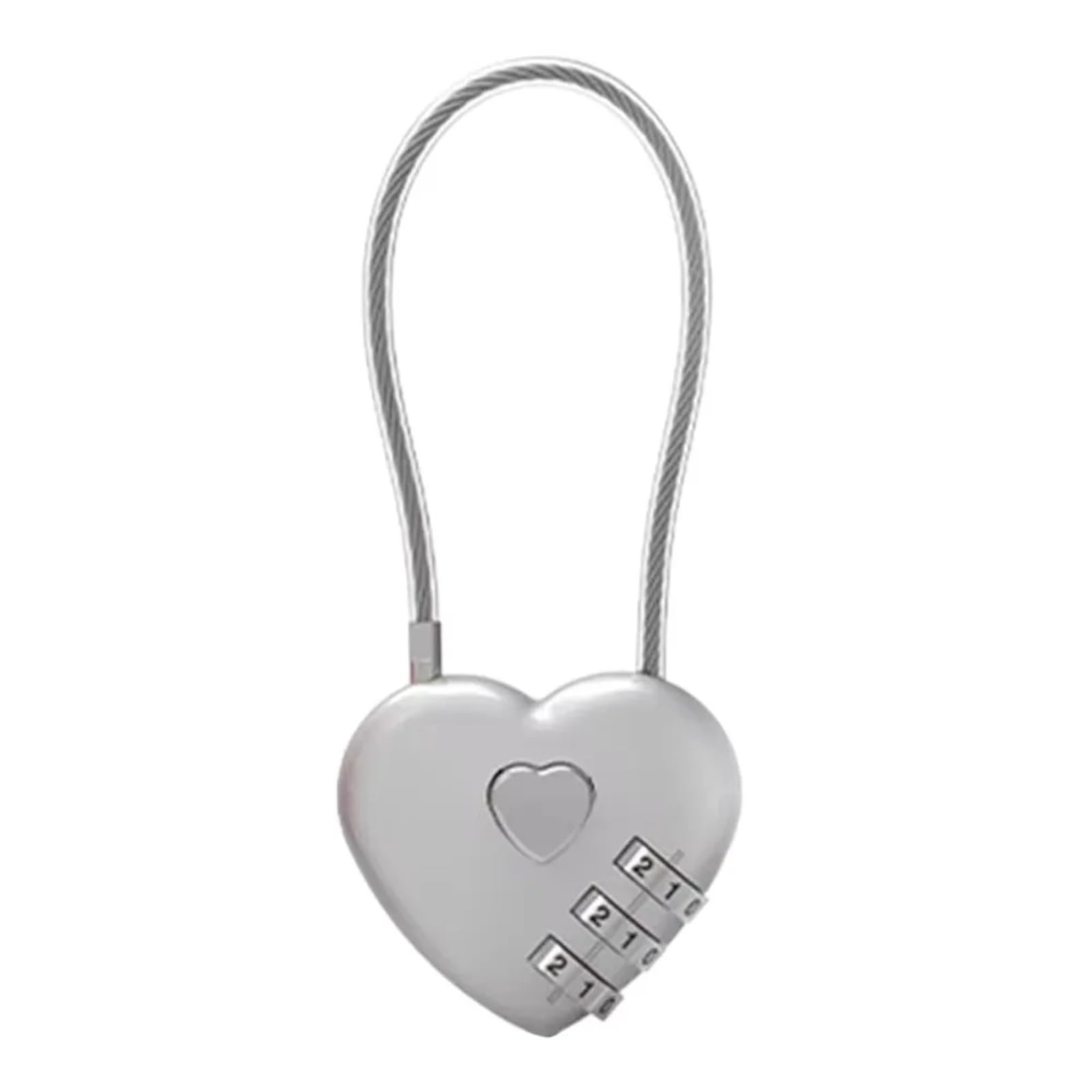 Serrure combinaison 3 chiffres style cœur cadenas gris casier