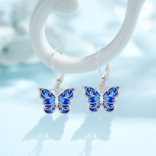 Dragonfly/Butterfly/Hummingbird/Bee Leverback Earrings 925 Sterling Silver Hypoallergenic Moonstone Dangle Drop Earrings Animal Jewelry Gifts for Women Girlfriends Birthday2