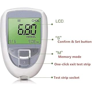 Tester Multifunzione Per Glucosio, Misuratore Di Colesterolo Totale Per Glucosio, Acido Urico 3 In 1, 50 Zuccheri Nel Sangue, 25 Acido Urico, 10 Colesterolo, Memorizzazione 300 Set Di Dati, Kit Per Te