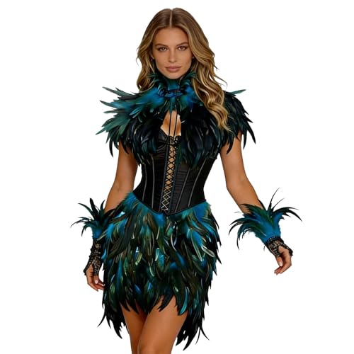 Cape Bleue Halloween M, Costume Cosplay sans Manches pour Bal Masqué