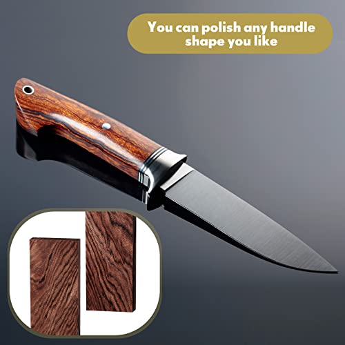 4 Pieces Ironwood Knife Handle Material Natural Wood Knife Handle Scales Knife Scales for DIY Crafts (5.12 x 1.77 x 0.51 Inch)