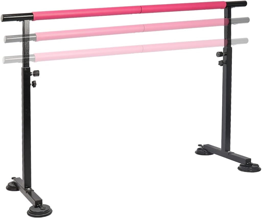 FBSPORT Ballet Barre, Adjustable Ballet Bar, Ballet Barre Portable for Home Kids Adults 5ft Portable Ballet Barre Stretching Dance Bar (Black Pink) : Sports & Outdoors