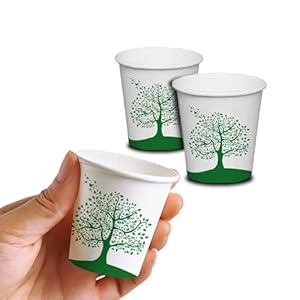 TREE 3 oz Small PAPER CUPS mouthwash bathroom cup Compostable Biodegradable Disposable for mouth wash espresso coffee medicine mini testing hot cold shot 3oz – 200 bulk set