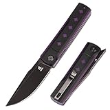 KATSU Folding Pocket Knife, 3.3' D2 Steel Blade, G10 Handle,...