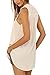 Eliacher Women's Casual Summer Women Blouse Tops Sleeveless Shirt 6640 (L,White)