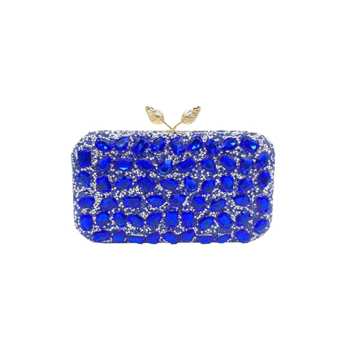 Borsetta da Sera con Pochette Piccolo con Catena Borsa a Tracolla a Spalla Gorgeous Borse Messenger Ballo Cocktail Cerimonia Festa Clutch donna elegante strass blu