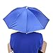 Nivvity Fishing Hat Umbrella, Outdoor Sonnenschirm 65 Cm Sonnenschutz Winddichter Kopfschirm Regenschirm-klapphut Tragbarer Regenschirm Angelschirm for Hiking Golf Camping Headwear Cap (königsblau)