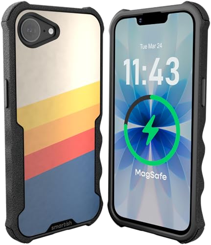 Image of Smartish iPhone 17e /16e MagSafe Case - Gripzilla Protective Magnetic Case for Men [Rugged + Tough] Military Grade Heavy Duty Grip Armor - Drop Tested for iPhone 17e /16e - Striped Up