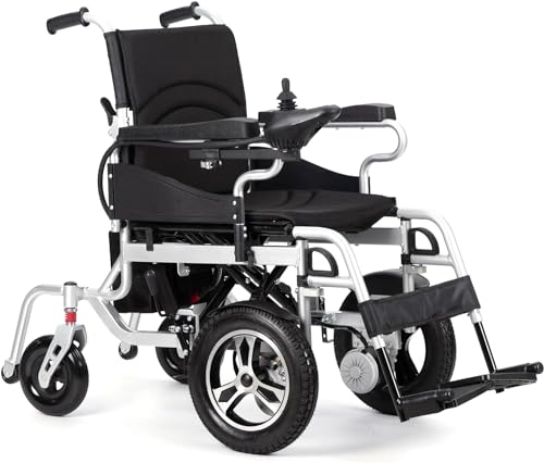 Silla de ruedas eléctrica todo terreno para personas mayores y adultos, diseño plegable ligero de largo alcance con rango de 15 millas, ideal para movilidad al aire libre