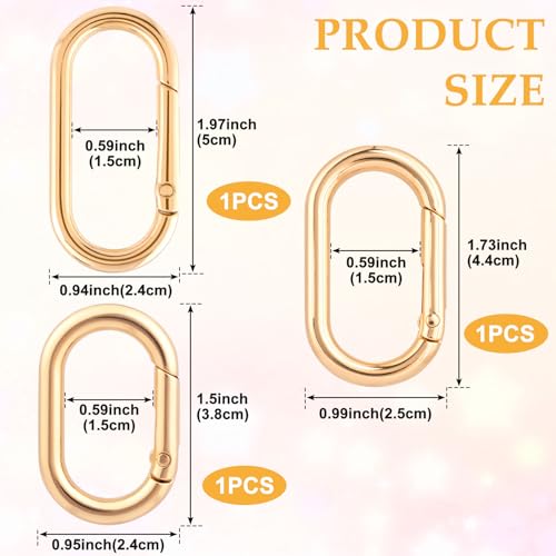 Image of Oval Spring Ring Clips, Metal Keyring Purse Clip
