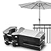 KD-TECH Stabiler Sonnenschirmhalter - Sonnenschirmständer für Balkon eckige Geländer - sichere Sonnenschirmbefestigung ohne Bohren