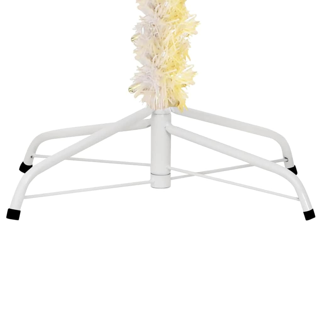 Sztuczna choinka z opalizującymi końcówkami 180 cm PVC biała