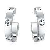 Love Earrings for Women Girls Hoop Earrings Stainless Steel Earrings with Cubic Zirconia Stones Earr