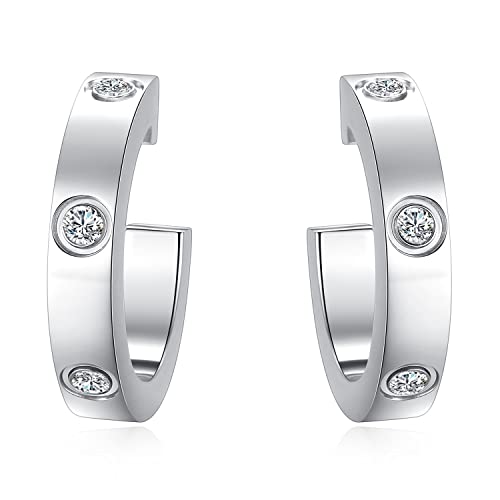 Love Earrings For Women Girls Hoop Earrings Stainless Steel Earrings With Cubic Zirconia Stones Earrings Birthday Jewelry Mothers Day Christmas Gifts For Women Her #TOP7