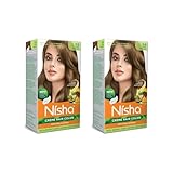 Nisha Cream Permanent Blonde Hair Color - 100% Gray Coverage - Dark Blonde Hair Dye, Shade 7.0 Pack of 2