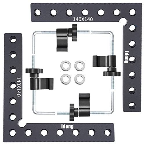 Clips de montage à angle droit,Bloc de Positionnement à 90 Degrés , outils de travail du bois, Les blocs de bois carrés sont utilisés pour les armoires à meubles - 2 ensembles (14 cm/5,5") Cover