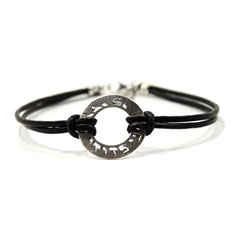 Mizze Made for Luck Jewelry Black Leather I Am My Beloved Charm Bracelet for Men Cover