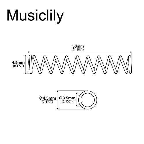 Musiclily Pro 4.5X30mm Steel Springs for Electric Guitar Bass Bridge Saddle Black (Set of 20) - Image 2